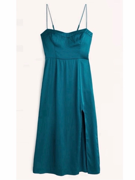 Abercrombie & Fitch Dresses & Skirts - Abercrombie Teal Midi Dress with Side Slit - Camille Small New
